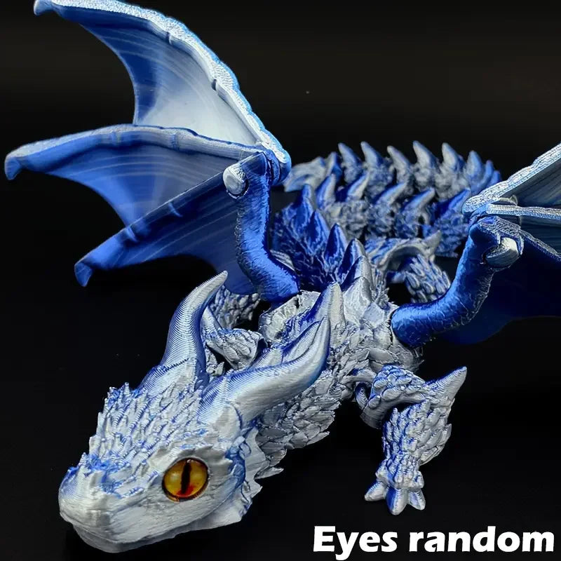 Fantasy Dragon Figurine with Adjustable Wings Resin Art Deco Home Decor