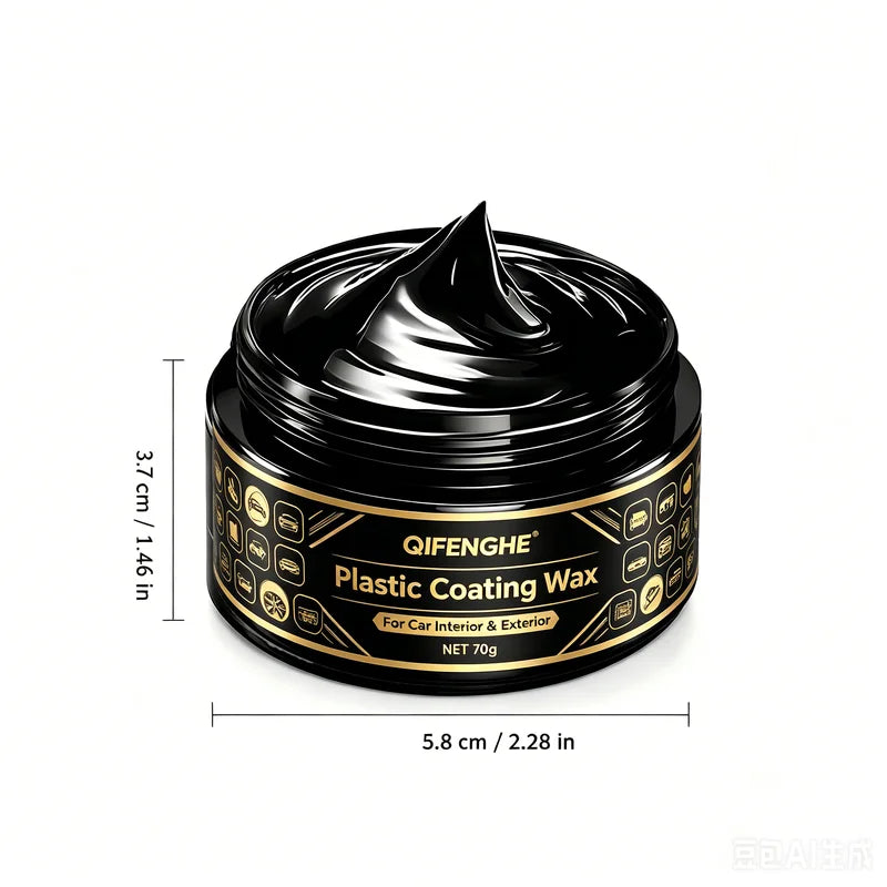 Car Wax Restorer for Scratches & Fading - Black Trim Protection 70g
