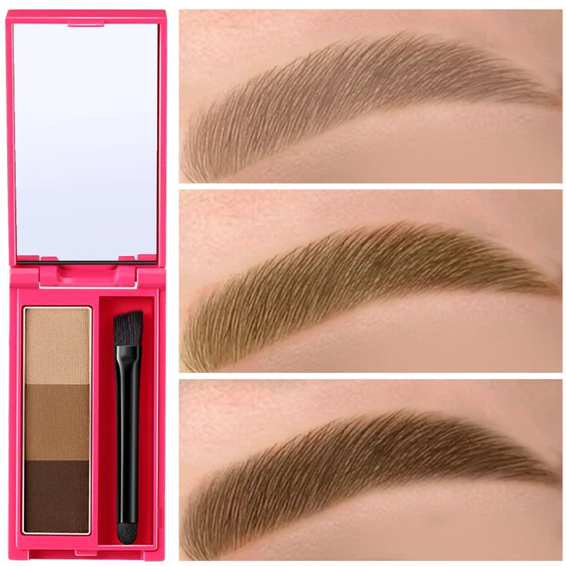Waterproof Eyebrow Powder Palette with Brush - Long-lasting Eye Makeup, Multiple Colors