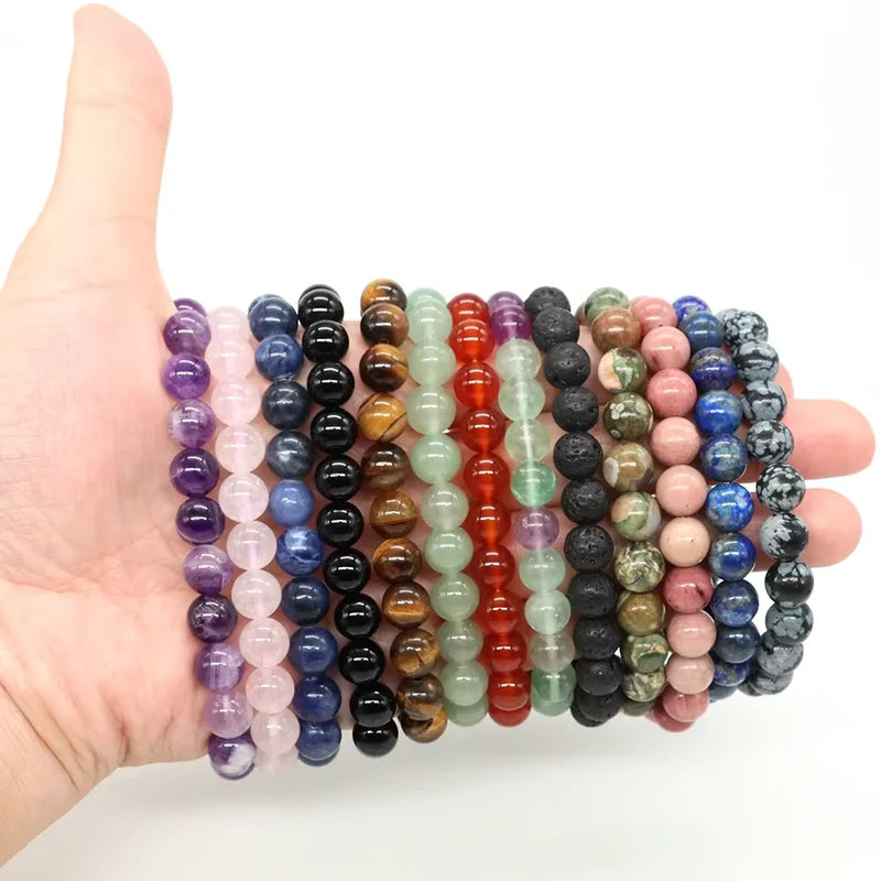 Natural Stone Beaded Bracelet for Men & Women Chakra Healing Crystal Jewelry