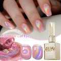 15ml Pink Cat's Eye Gel Nail Polish with Magnetic Flash UV LED Durable Manicure