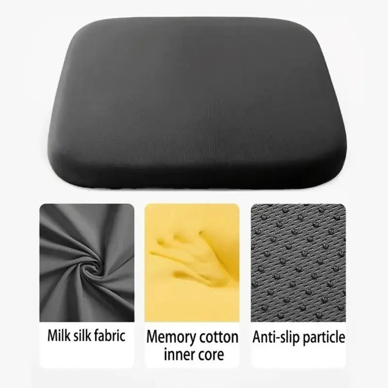 Comfortable Memory Foam Seat Cushion for Office and Car - Thick Breathable Anti-Slip Pad