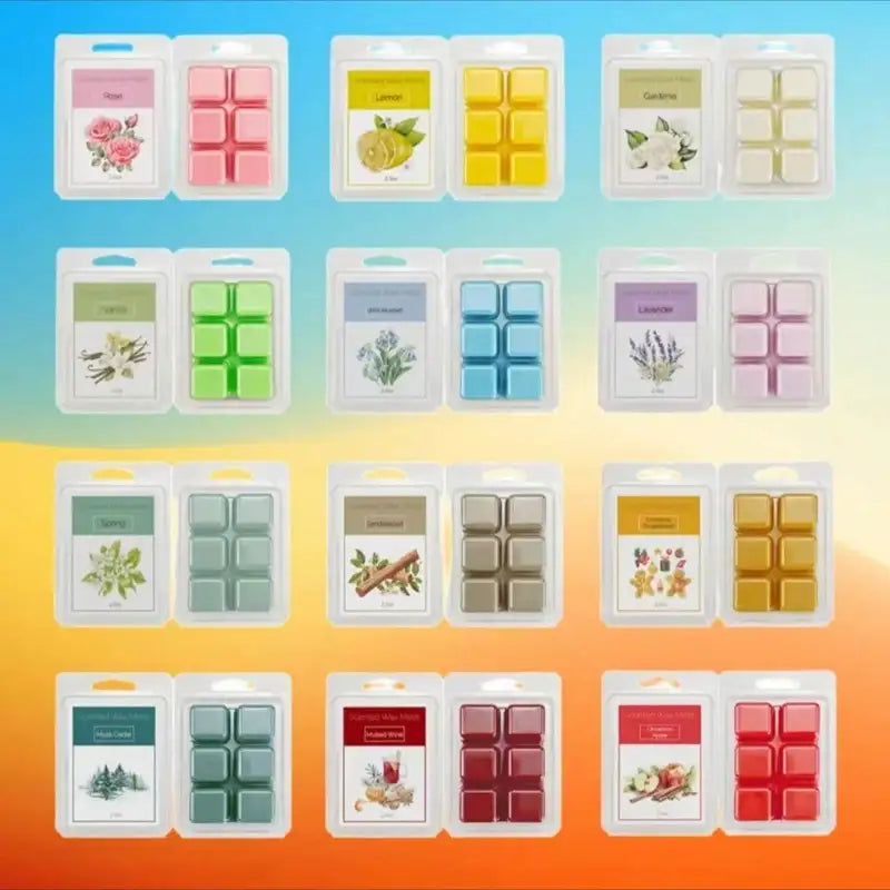 Scented Wax Melts Set - 8 Assorted Soy Wax Tarts for Home Fragrance & Relaxation