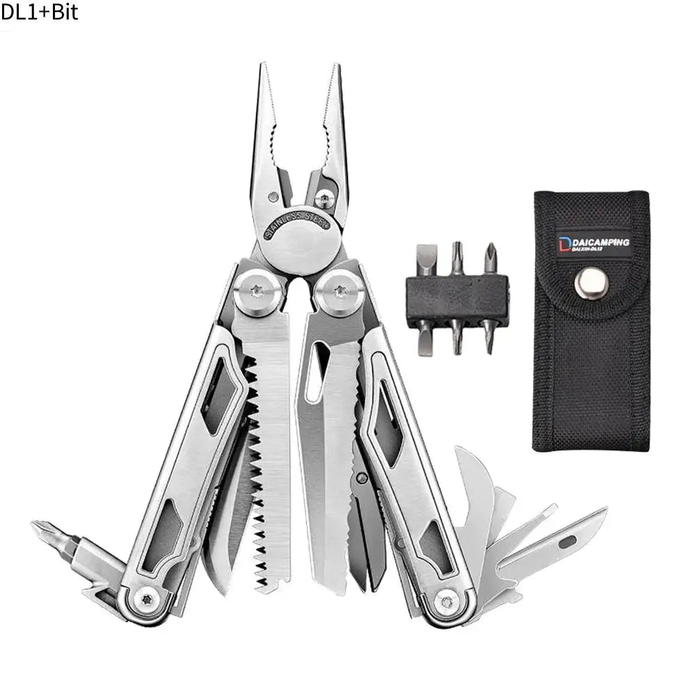 Multifunctional Folding Survival Knife & Pliers Set - EDC Tool with Saw & Cutter