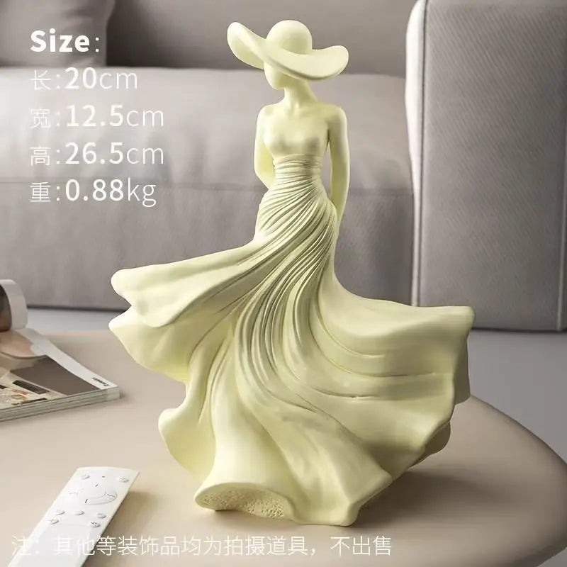Modern Woman Resin Figurine Art Sculpture - Home Decor for Living Room & Office