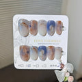 10PCS Gradient Metallic French Nail Tips Set - Press-On Fake Nails for Gift