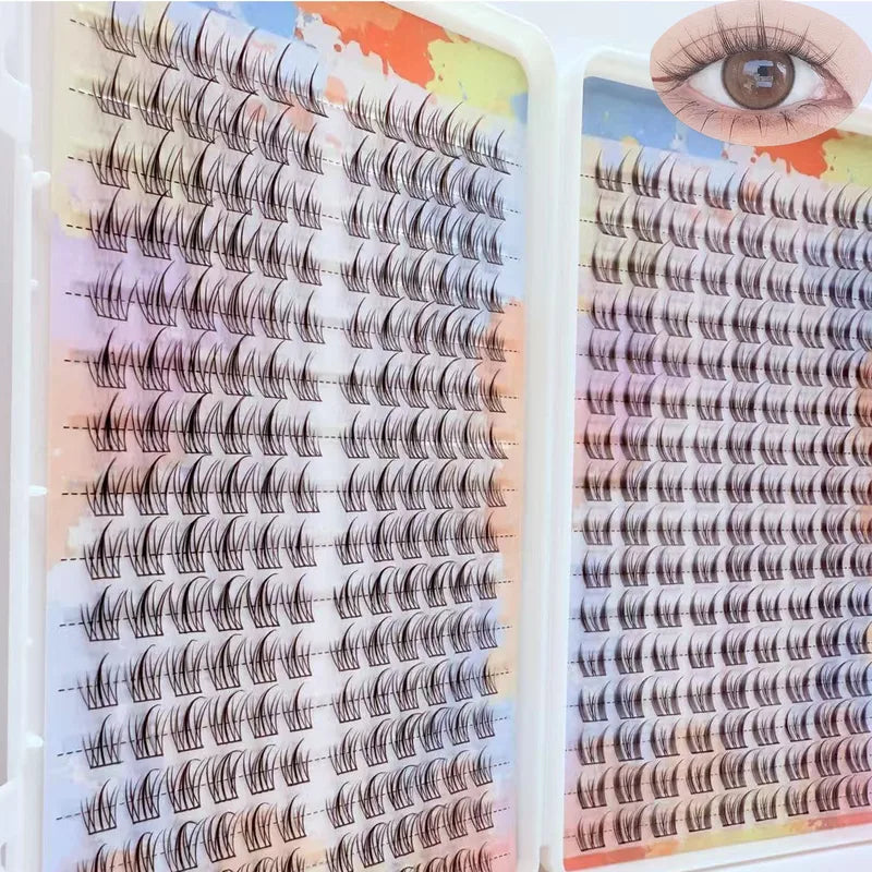 False Eyelash Book 32 Rows Natural Soft Cluster Lashes for Daily Makeup