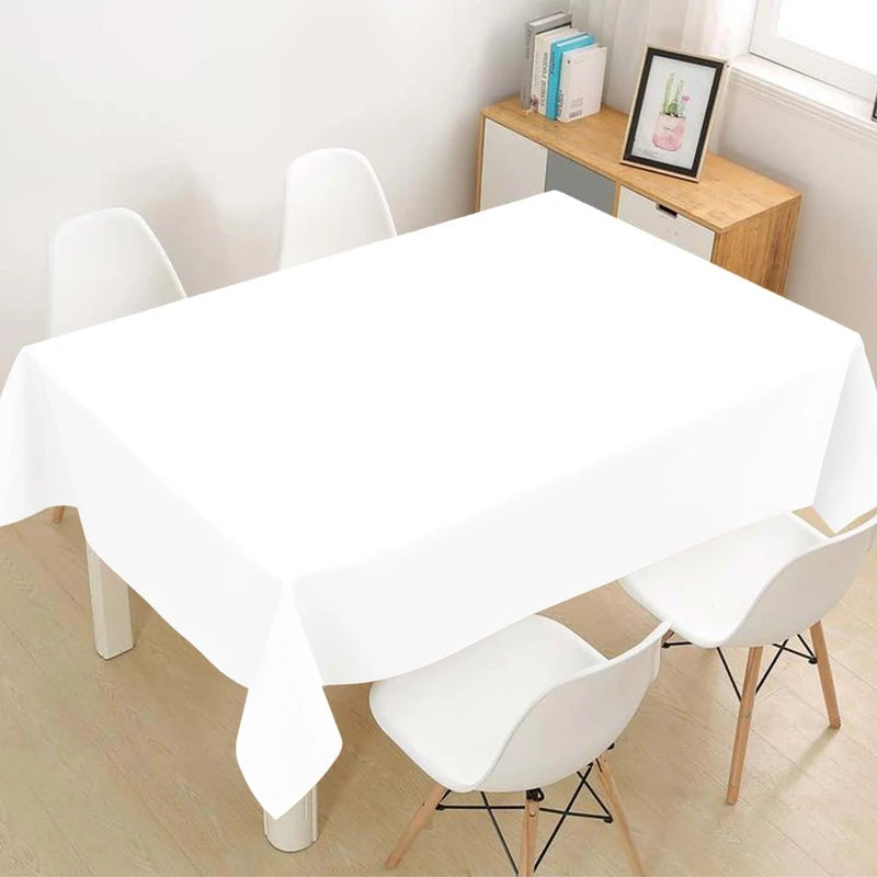 Disposable Plastic Tablecloth - 183x137cm White for Birthday & Wedding Decor