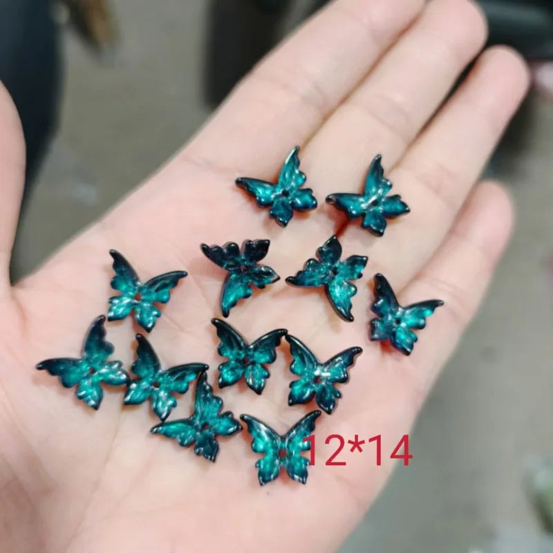 20pcs Butterfly Beads 12x14mm Czech Glass Loose Beads for Jewelry Making