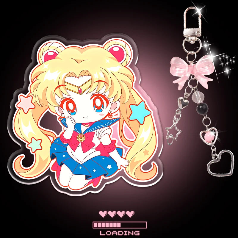 Sailor Moon Acrylic Keychain Set - Character Charm Pendant Accessories