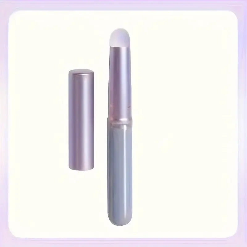 Professional Round Head Lipstick Brush with Cap - Handheld Lip Makeup Applicator
