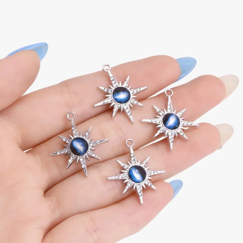 10Pcs Fashion Crystal Zircon Star Pendant Necklace Set for Women Jewelry DIY