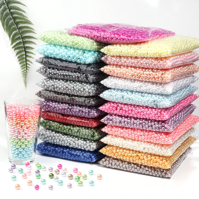 50-1000pcs Assorted Round Imitation Pearl Beads for Jewelry Making - Spacer Beads for DIY Bracelets and Necklaces