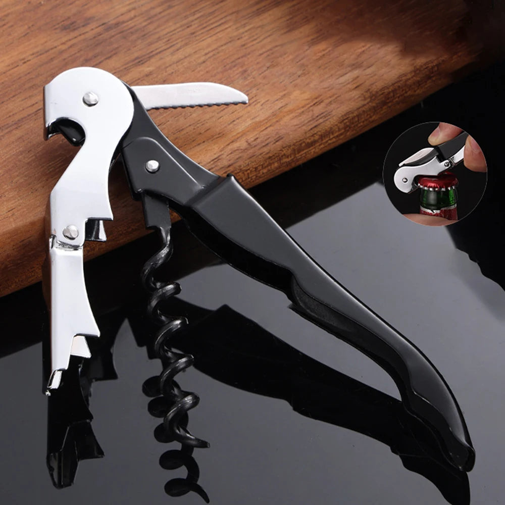 Multi-Functional Wine Opener Corkscrew with Foil Cutter - Professional Waiter Bar Tool