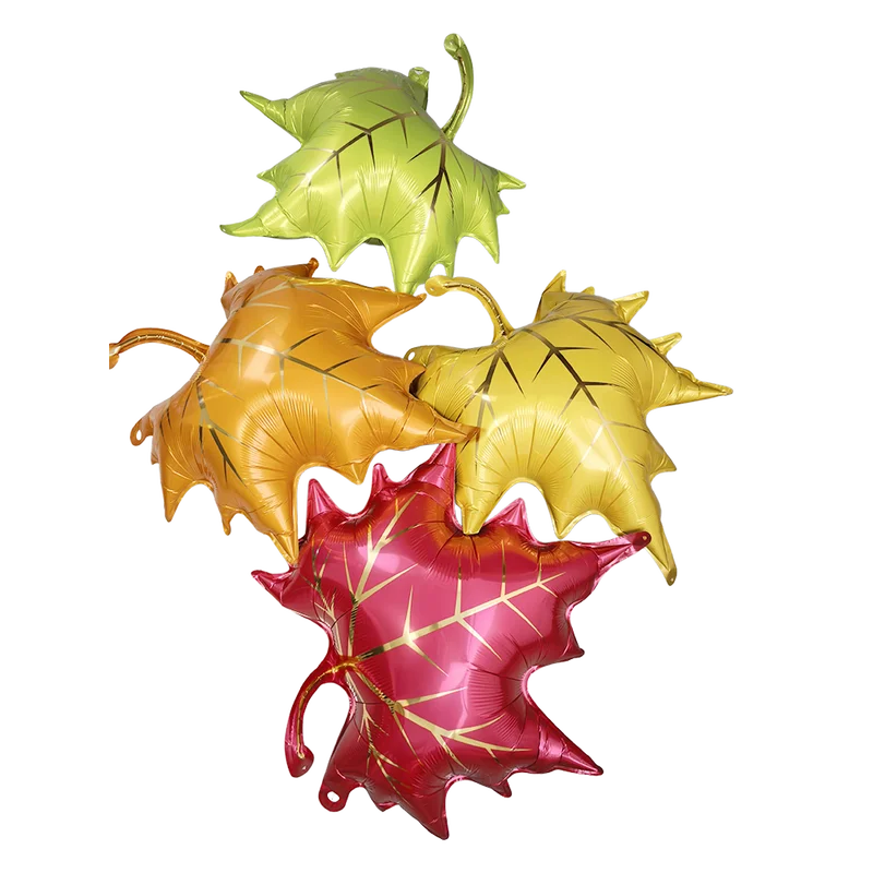Thanksgiving Foil Balloons Party Decor Set - Squirrel, Mushroom, Leaf, Gift