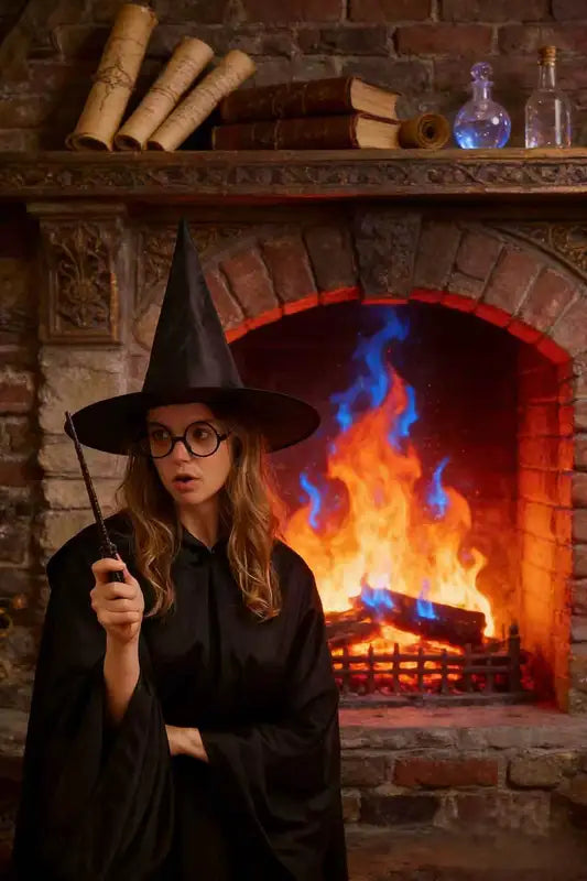 Halloween Wizard Costume Accessory Set with Witch Hat Glasses and Magic Wand - Cosplay Props