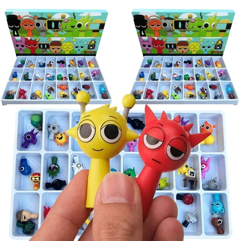 24/48pcs Anime Action Figures Toy Set Sprunki Cartoon Game Collectibles