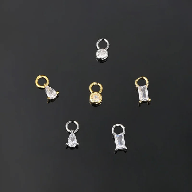 Little Star Moon Snake Crystal Charms Pendant Helix Daith Earrings for Women