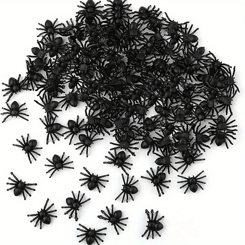 Realistic Spider Halloween Christmas Decoration Set - Mini Black Scary Prank Haunted House Props