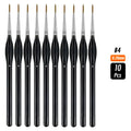 Fine Paint Brush Set for Acrylic Models - 11 Sizes, Black Tip, Nylon Hair, Detail Miniature Brushes