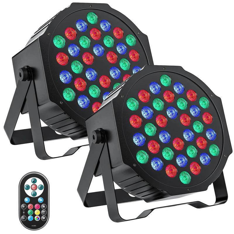2PCS RGB LED Stage Par Light with DMX for Weddings DJ Parties