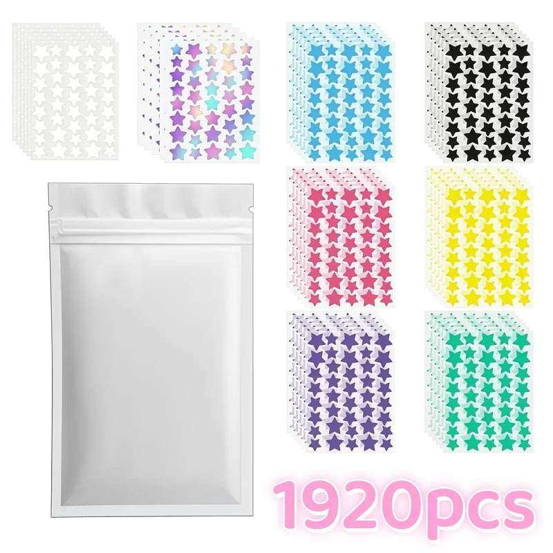 Colorful Star Face Stickers for Parties Festivals & Creative Looks - 320/1920 pcs
