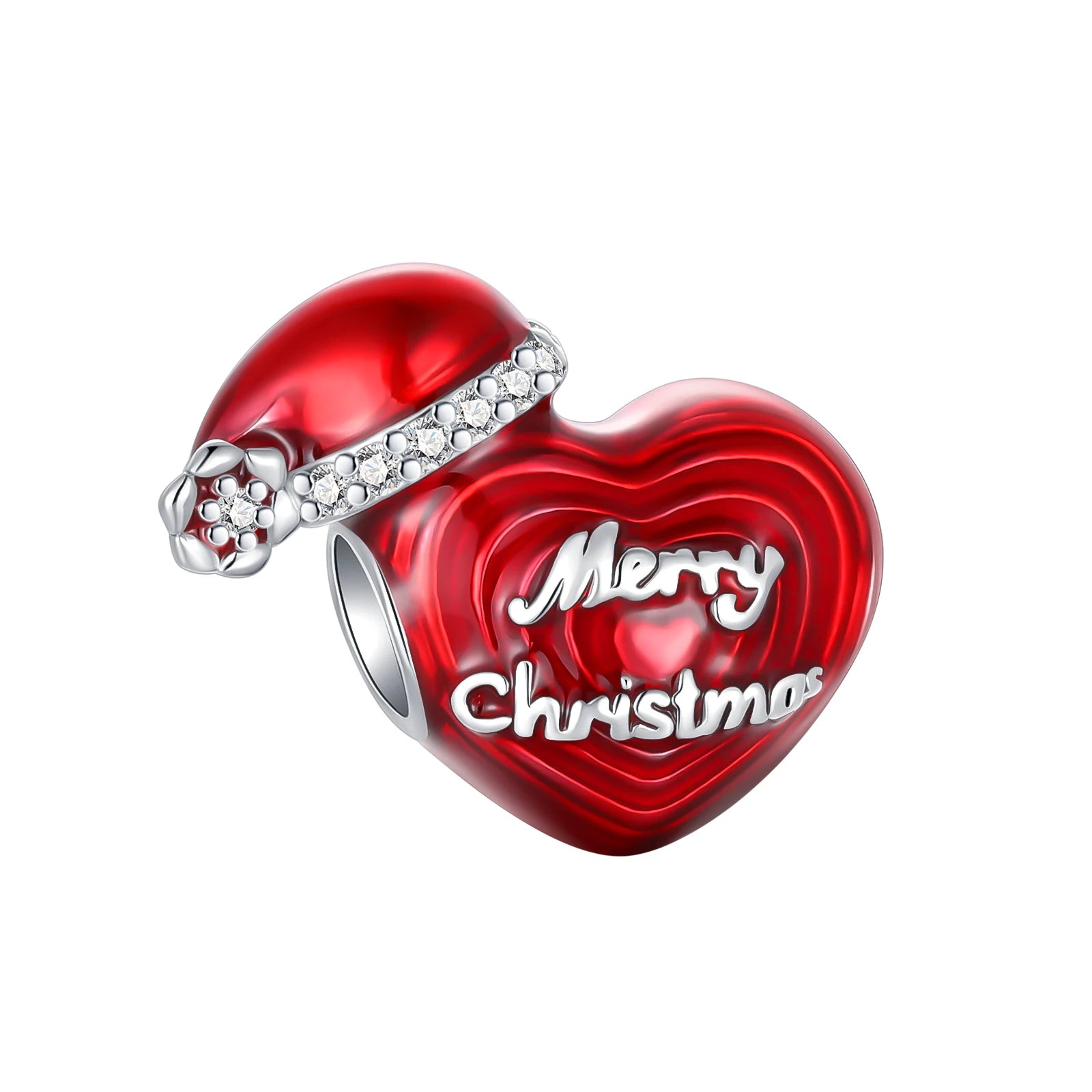 Sterling Silver Santa Claus Charm Bead Christmas House Dangle Pendant Jewelry Making