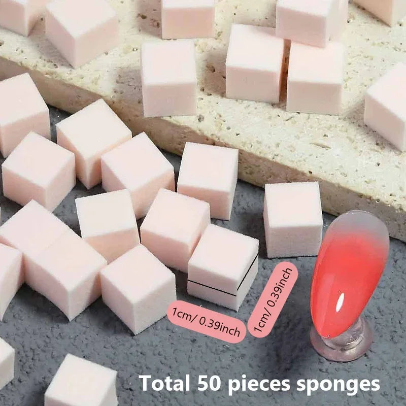 50Pcs Nail Art Sponge Set with Gradient and Grabber Tools for DIY Manicure