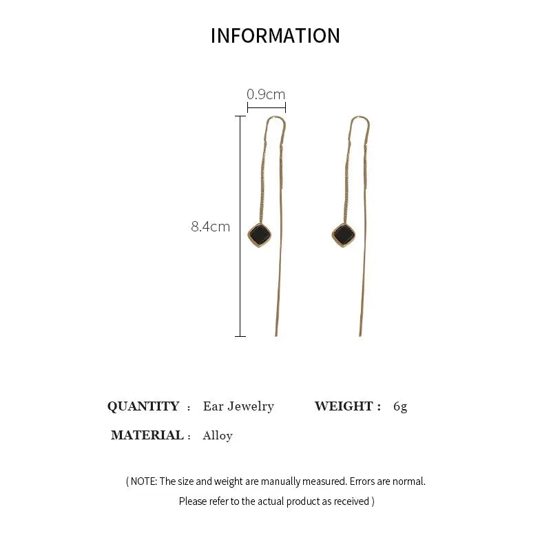 Simple Geometric Square Drop Earrings for Women Gold & Bronze Color Party Jewelry