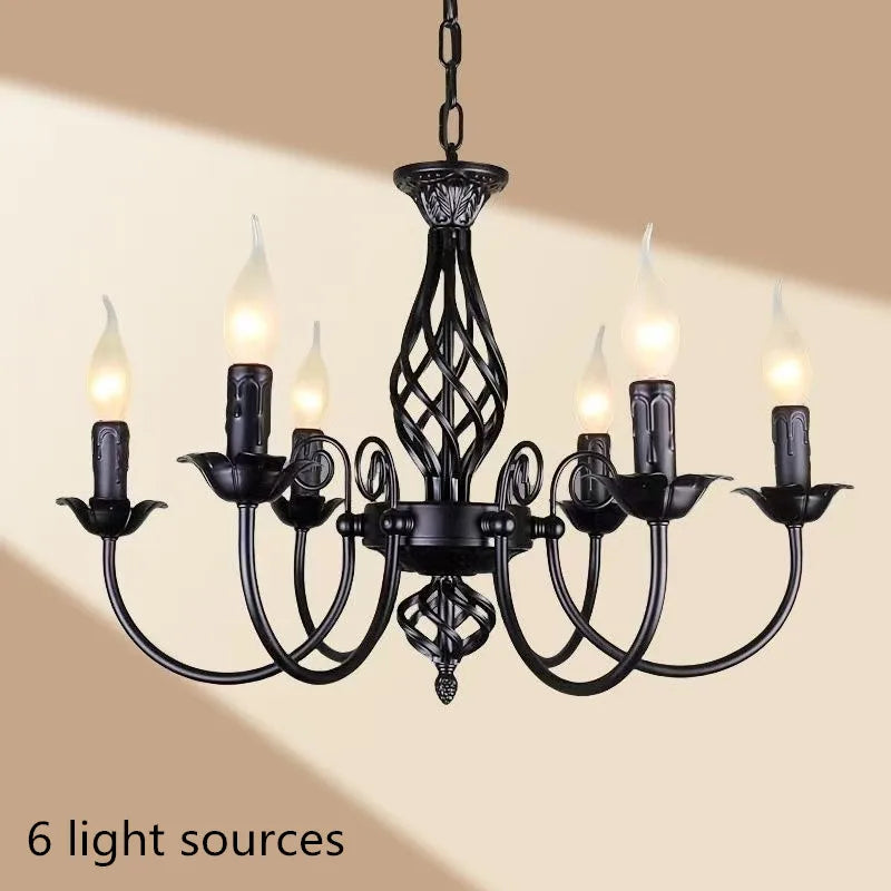European Retro Indoor Pendant Lights for Living Room Bedroom Kitchen Chandelier
