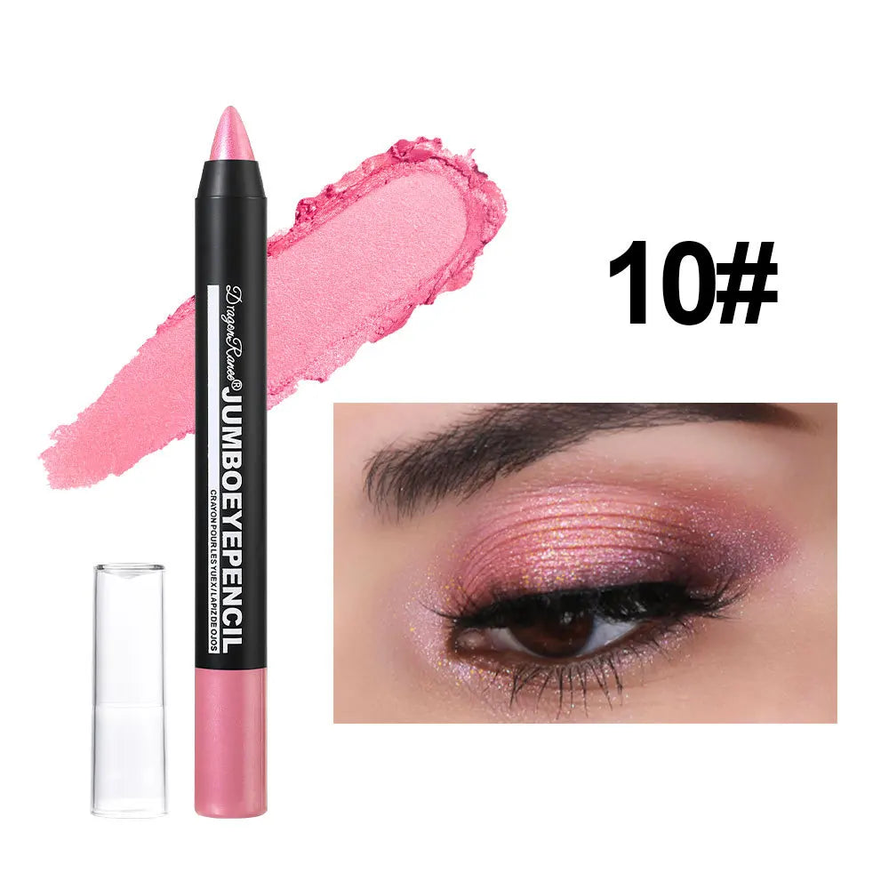 Waterproof Metallic Glitter Eyeshadow Pencil Stick - 12 Colors, Long-Lasting Highlighter Pen Makeup Tool