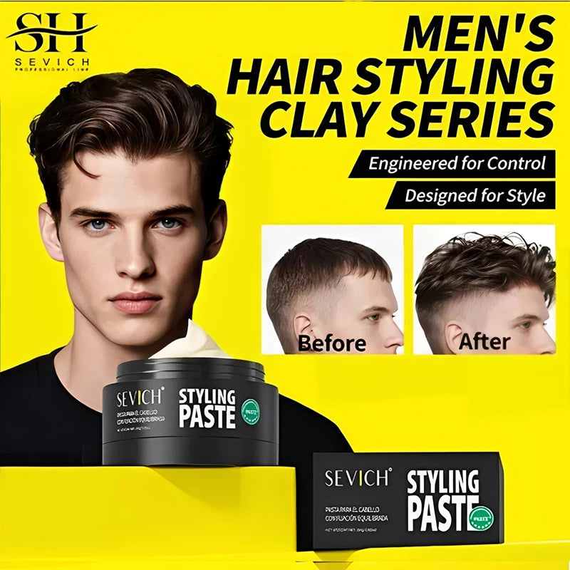 Men's Hair Clay Wax Strong Hold Styling Paste 80g for Salon Finish