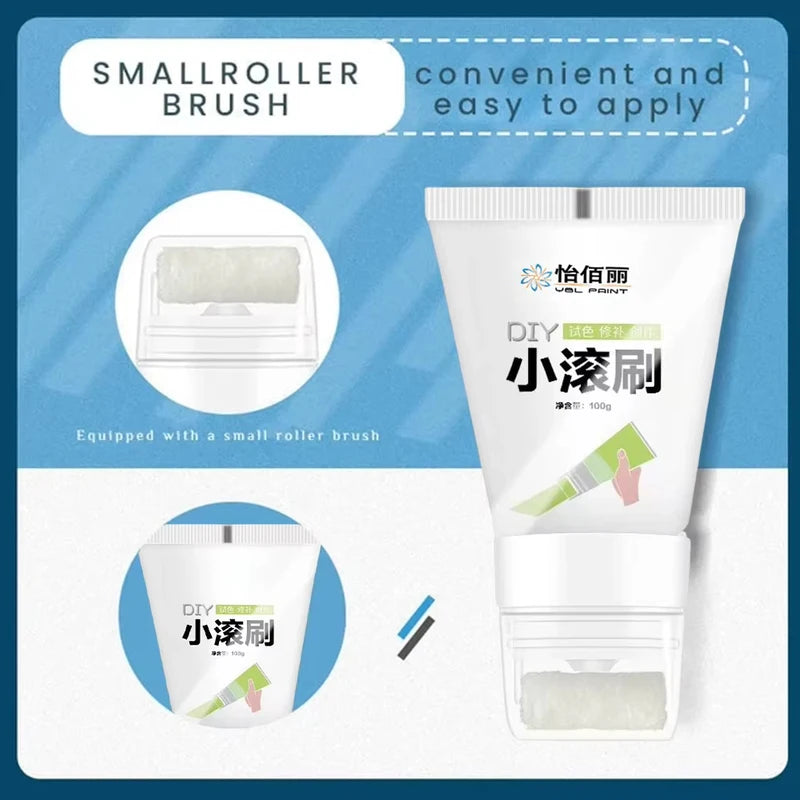 100g Wall Repair Paste Kit with Roller and Brush for DIY Patching & Repainting