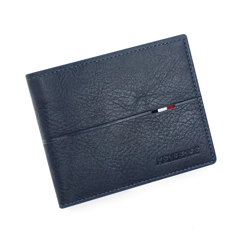 Slim Men Wallets with Zipper Card Holder - Short PU Leather Coin Purse