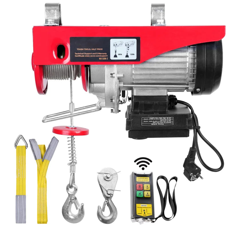 Electric Hoist 400-1000kg Crane Lifter with Remote Control for Garage, Boat, Car