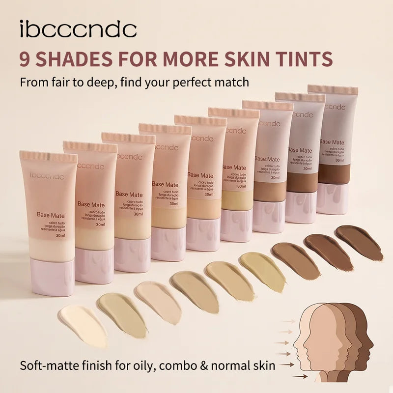 Long-Lasting Waterproof Matte Foundation - Natural Coverage for All Skin Types