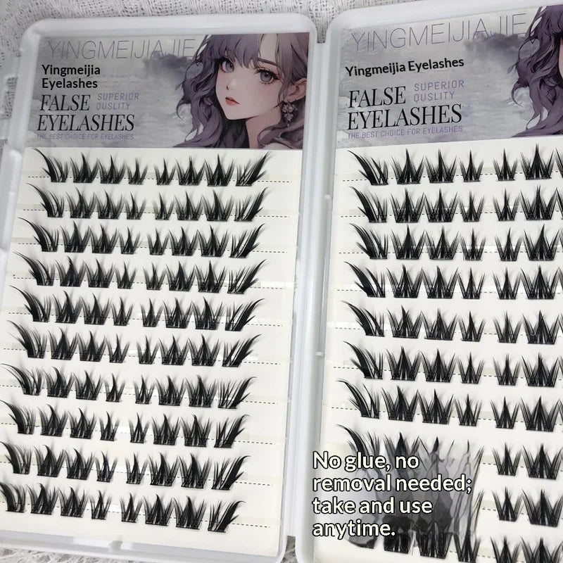 Large Capacity Self-Adhesive False Eyelashes Fluffy Natural Volume Reusable Easy Removal