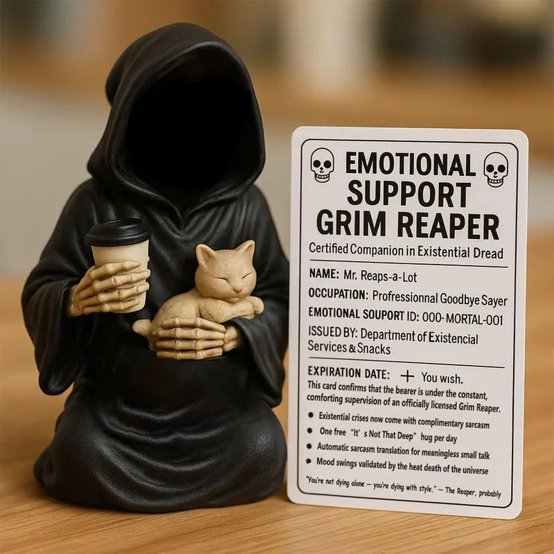 Halloween Grim Reaper Figurine Shelf Decor Gothic Fantasy Art - Multi Color