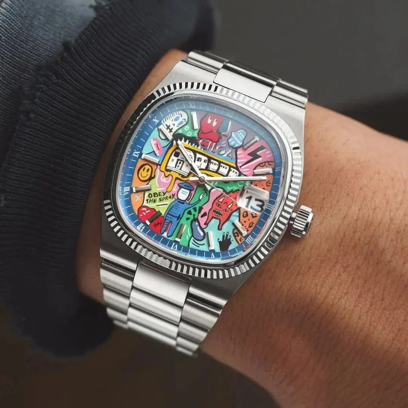 Men's Square Luxury Quartz Watch - Automatic Movement Sports Wristwatch Gift