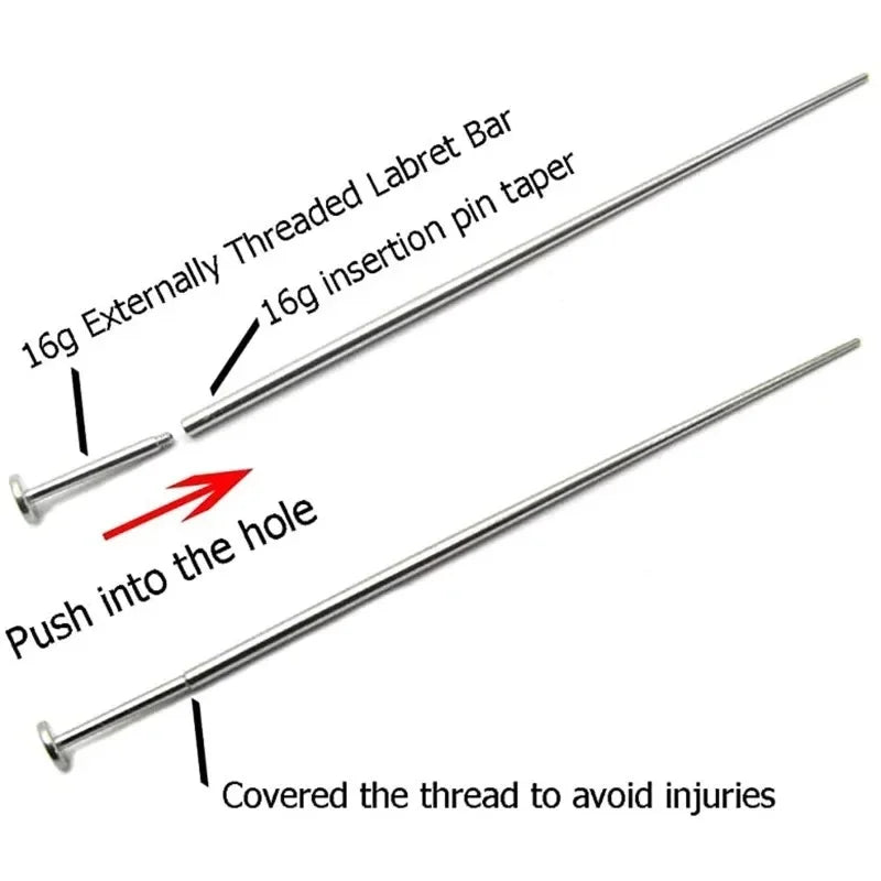 Stainless Steel Piercing Guide Pin for Jewelry Stretching & Taping
