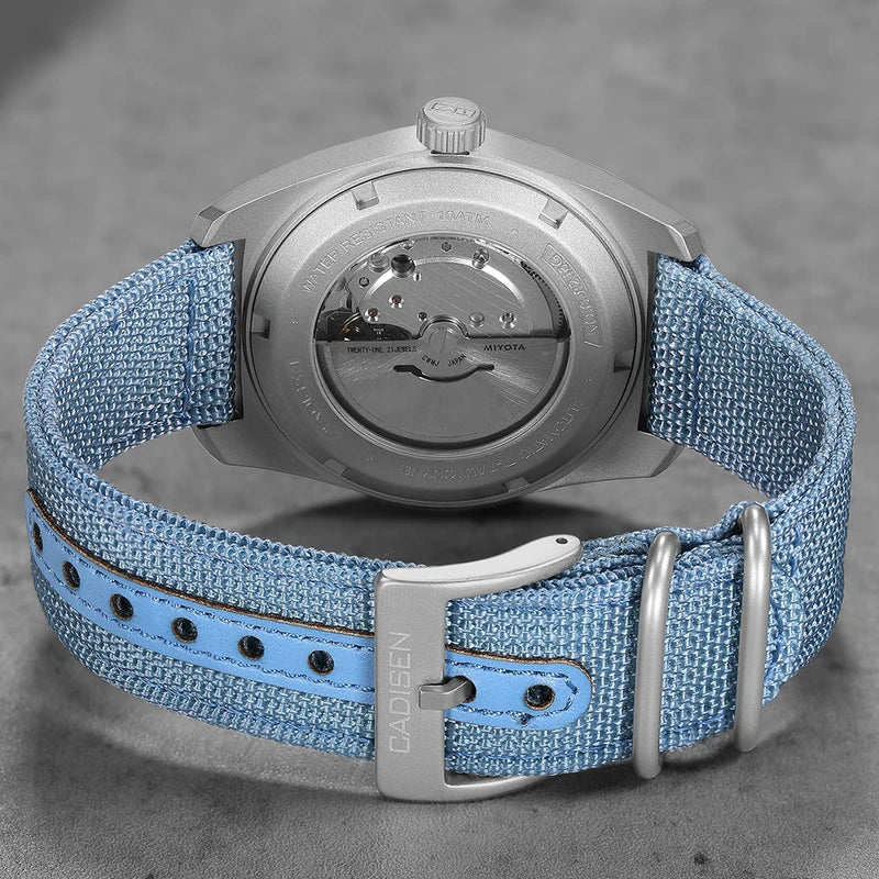 Titanium Automatic Mechanical Watch with Enamel Dial and Sapphire Crystal - MIYOTA 8215 Movement