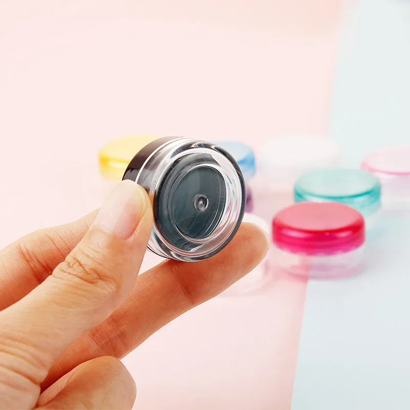 Mini Cosmetic Sample Jars 3g Plastic Containers for Lip Balm Eyeshadow Cream