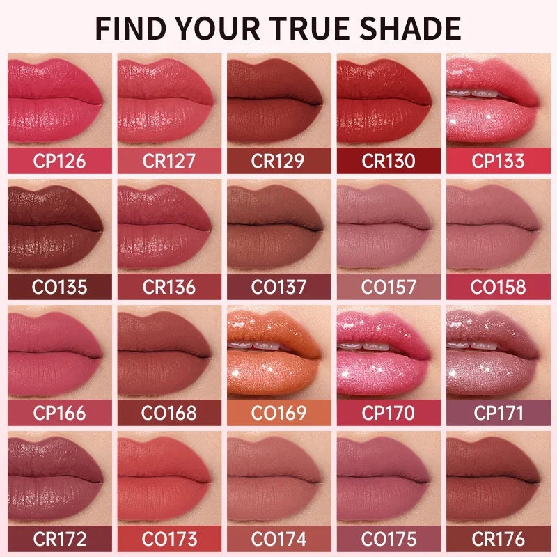 Festive Lipstick with Golden Gloss - Moisturizing Long-Lasting Lip Color