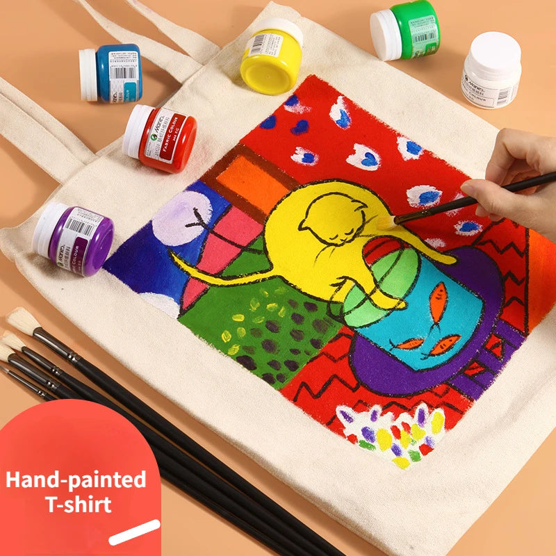 DIY Textile Fiber Paint Set Waterproof Acrylic for Clothes Bags Shoes - Multiple Colors