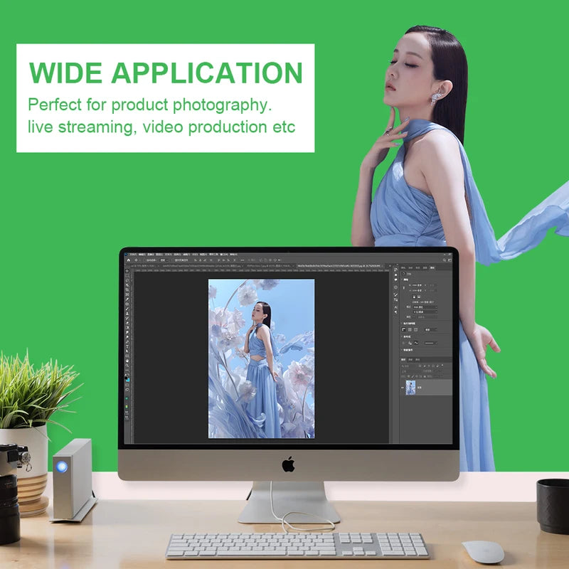 Photography Backdrop Cloth - Green, White, Blue, Green Screen Chroma Key Muslin Studio Background