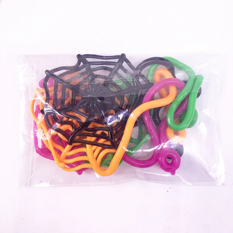 Colorful Sticky Hands Spider Web Party Favors for Kids Halloween Birthday Classroom Prizes - 8/12/24 Pcs