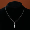 Vintage Silver Sword Pendant Necklace for Women Enamel Flower Dagger Jewelry