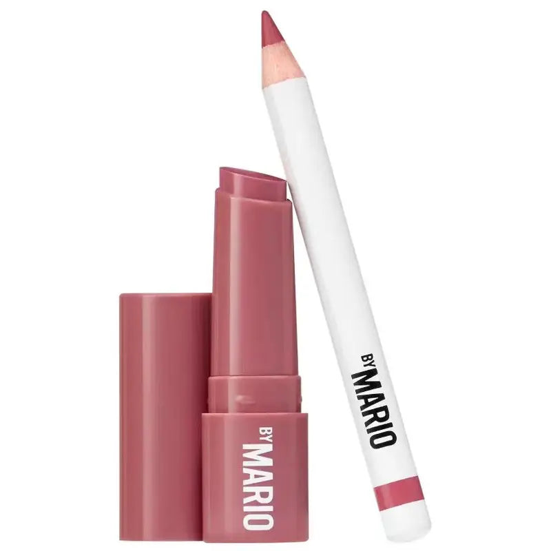 3-Piece Lip Makeup Set with Mirror - Lip Liner and Lip Serum Balm