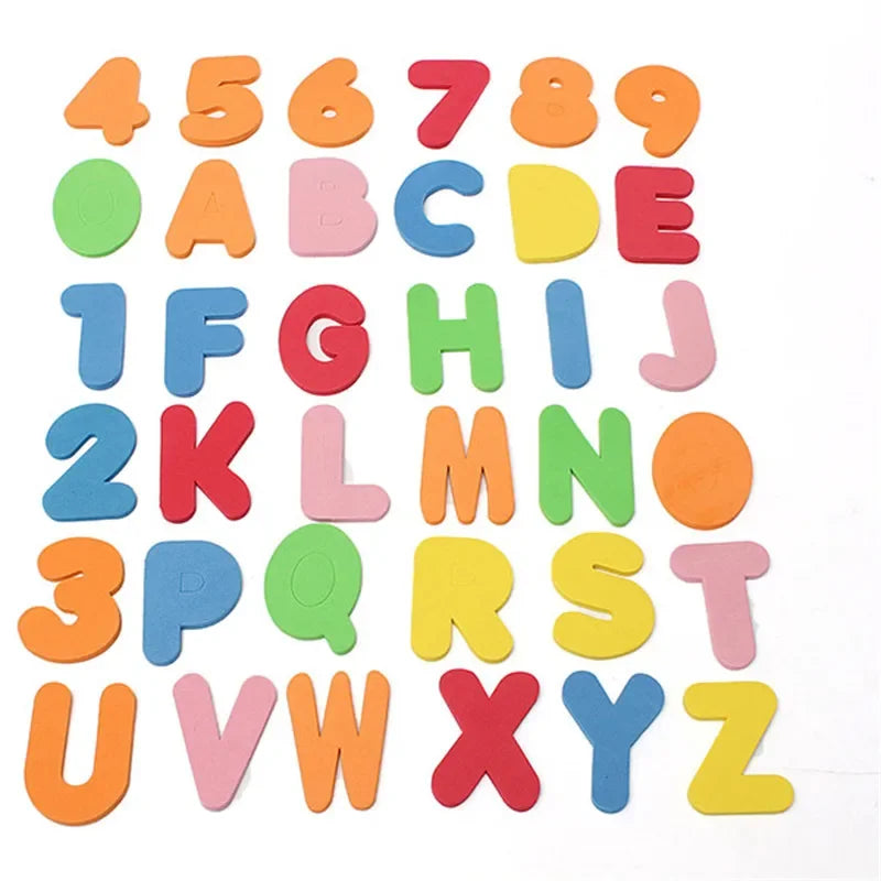 36pcs Alphanumeric Letter Bath Puzzle Toys for Kids - Educational Water Play Set