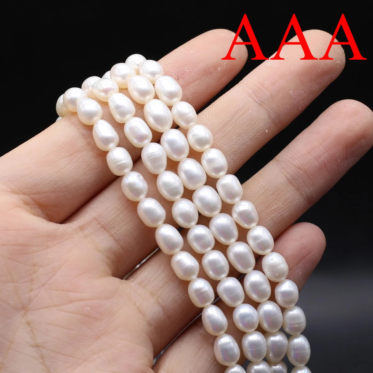 Natural Freshwater Pearl Beads Rice Shape Loose Jewelry Making Supplies - Multiple Colors & Sizes